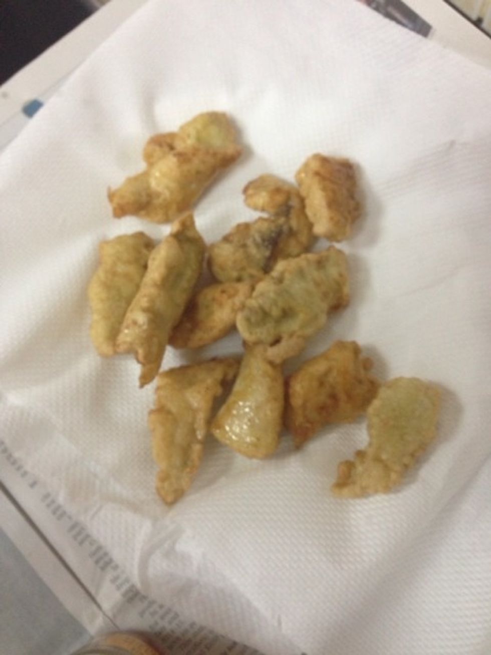Remove fried fish from pan and keep aside. Fry in batches and keep them aside.