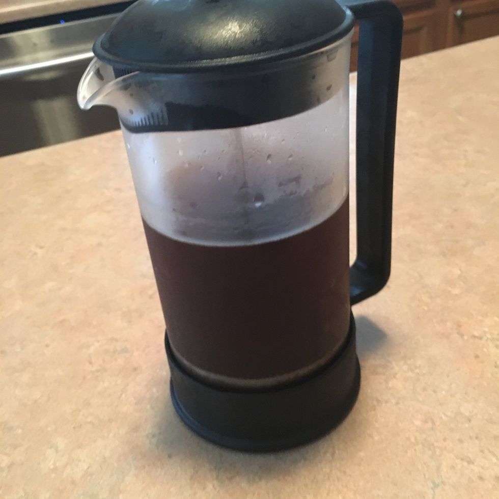 Remove from fridge, push filter all the way down