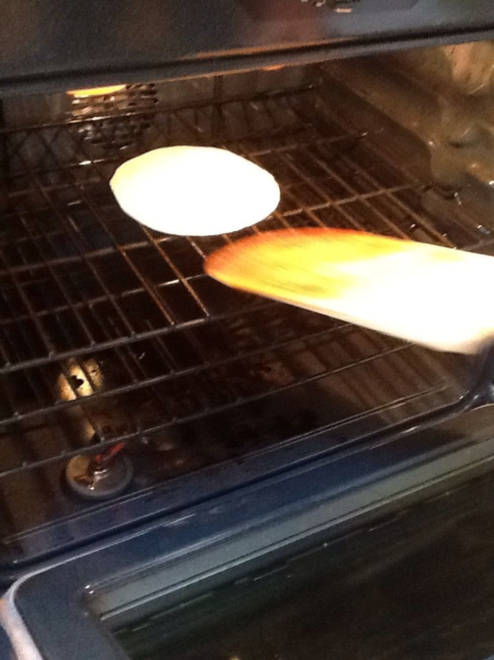 Remove from frying pan and put in the oven on broil (high)