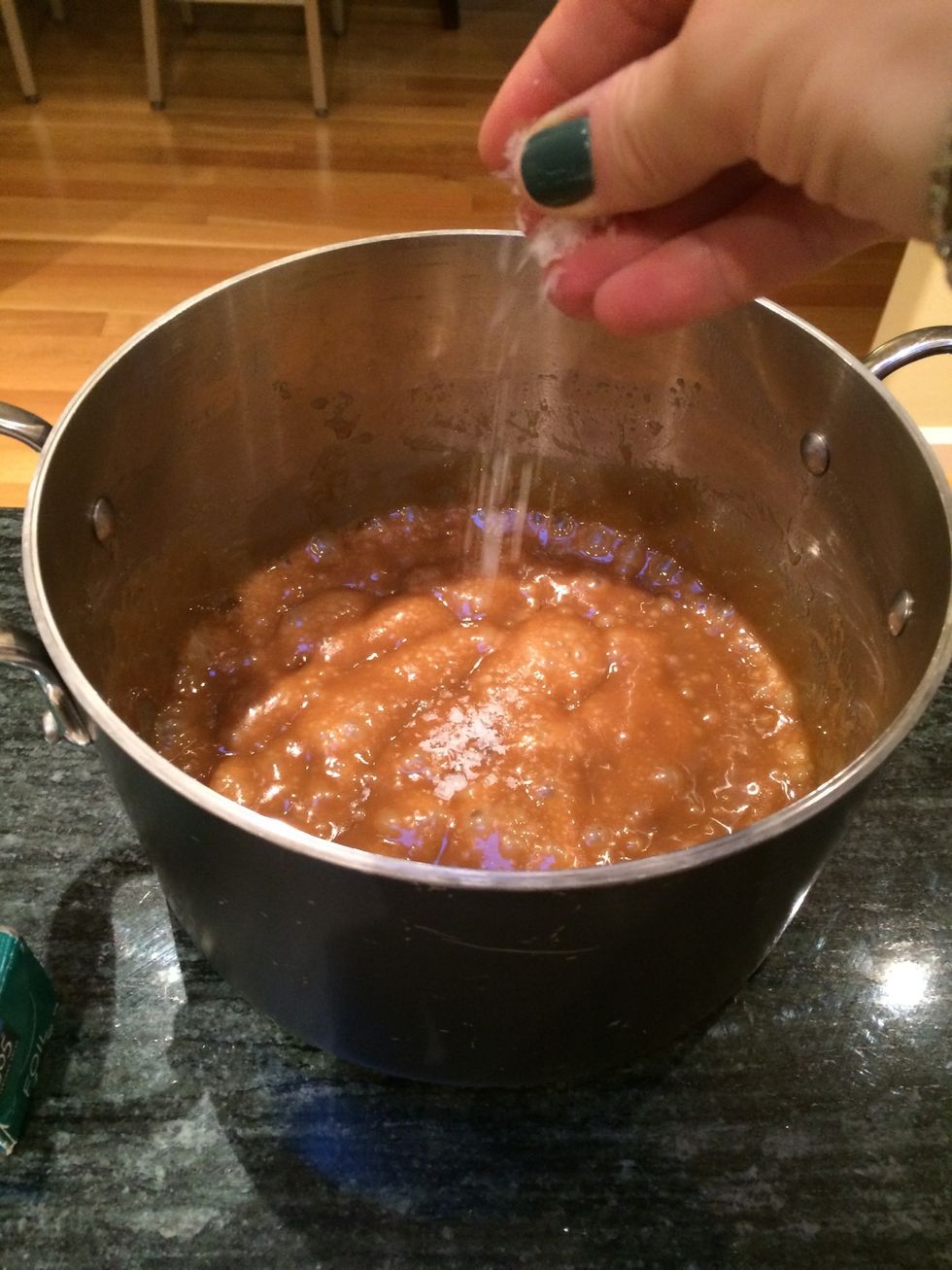 Remove from heat, and add the salt.