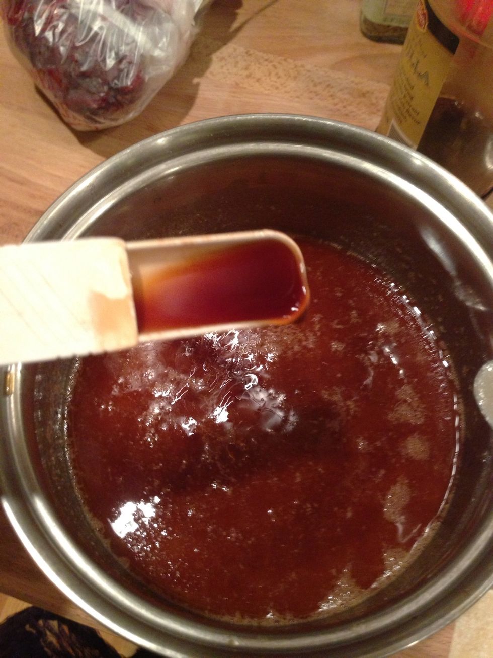Remove from heat and add your 1 tsp vanilla