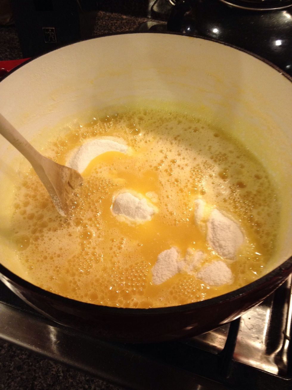 Remove from heat and add your powders. Stir stir stir!!!