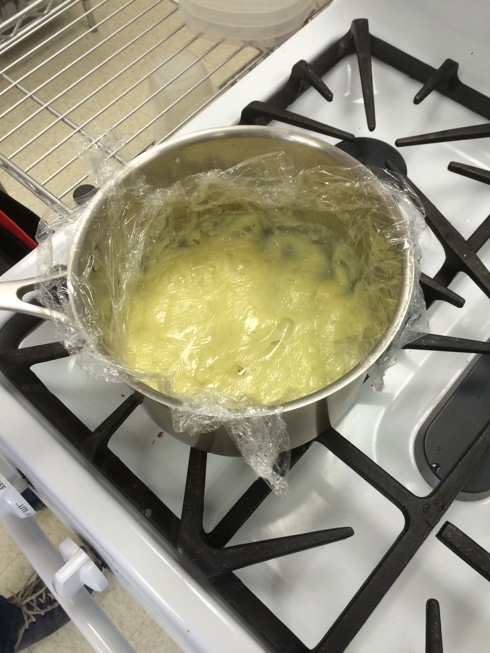 Remove from heat and cover closely with plastic wrap and let cool to room temperature.