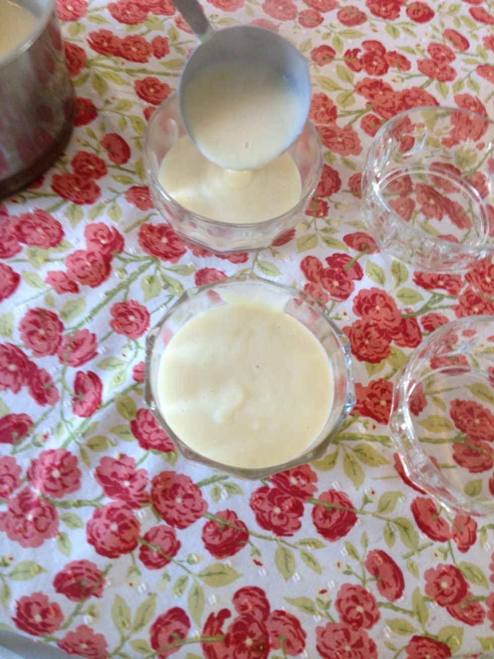 Remove from heat and put into dessert cups or ramekins.