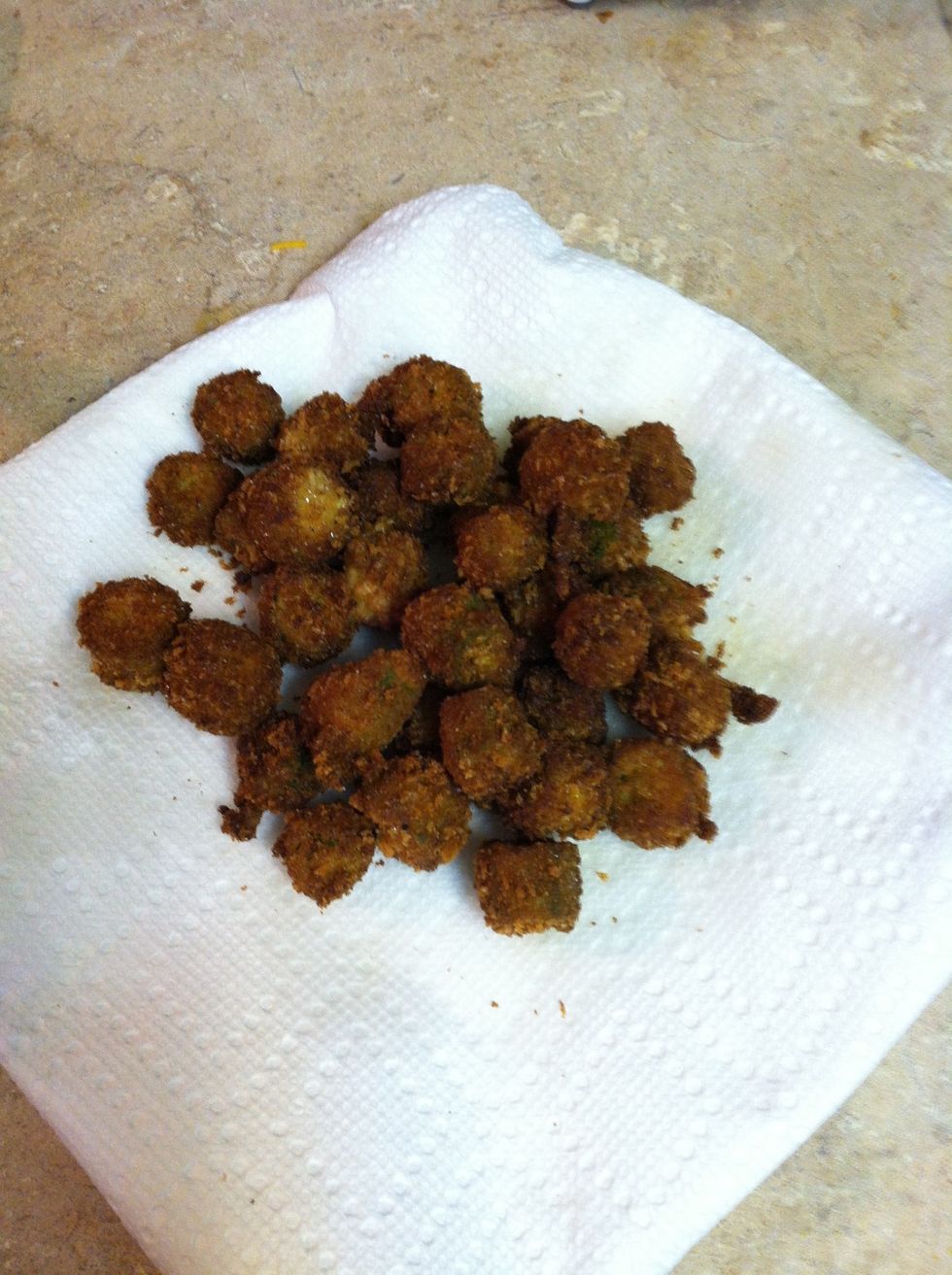 Remove from heat & drain on a paper towel.
