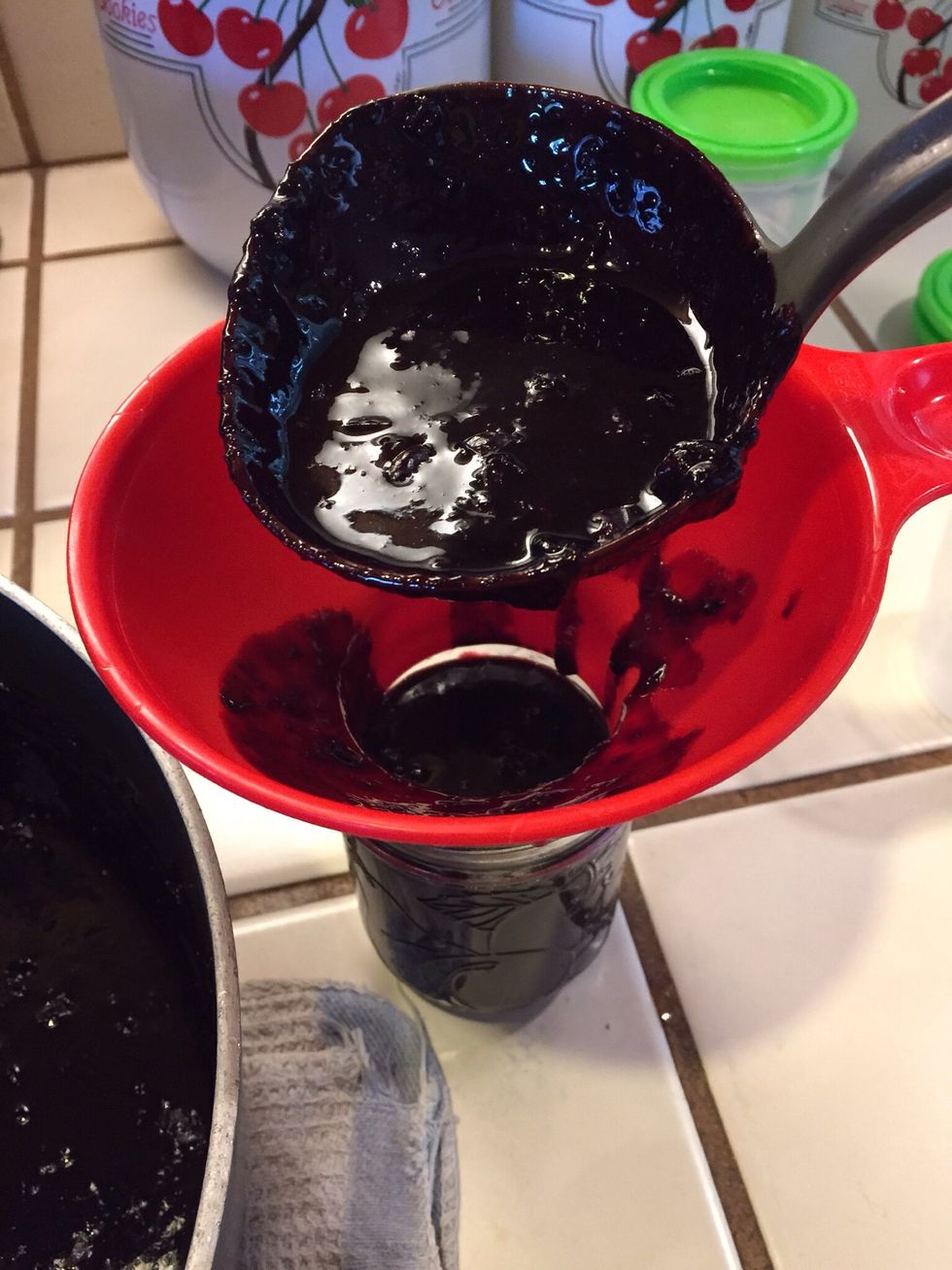 Remove from heat & ladle into jars.