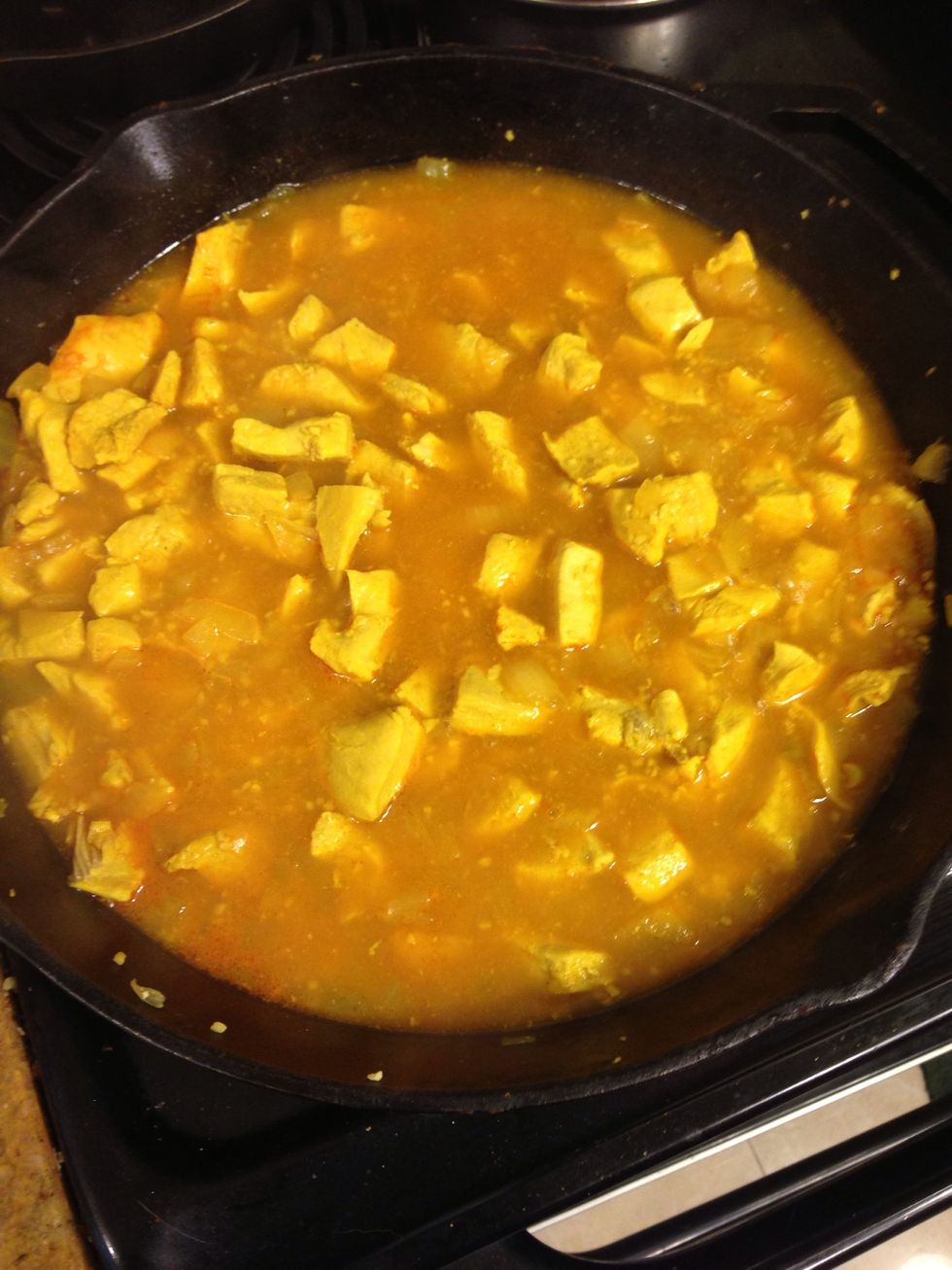 Remove from heat, remove lemon wedges, stir, add couscous & cover. Let sit for 5 mins or until liquid has been absorbed & couscous is tender.