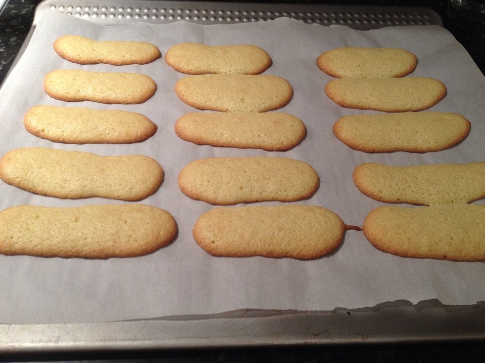 Remove from oven and allow to cool. A spatula will help with their removal from the parchment. Time to make my tiramisu!