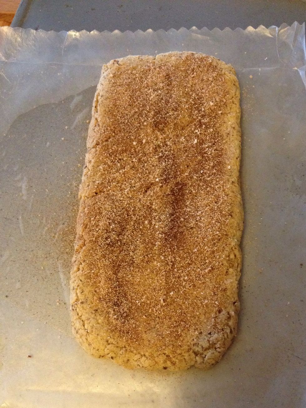 Remove from oven. Brush with 1T butter and remaining cinnamon mixture. Let cool 30 min and reduce oven temp to 250F