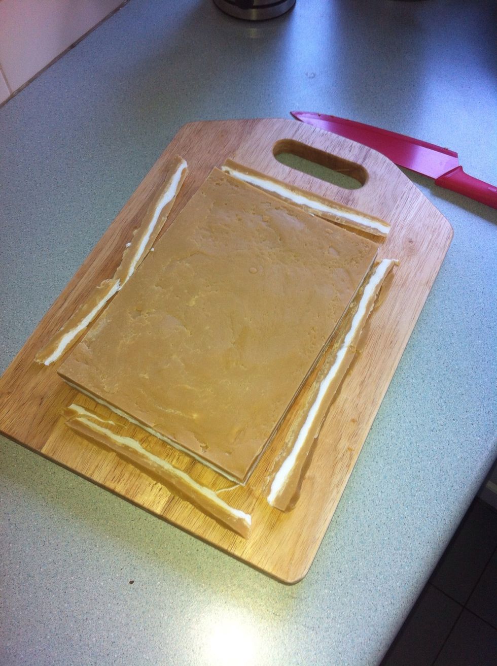 Remove from pan and trim edges.