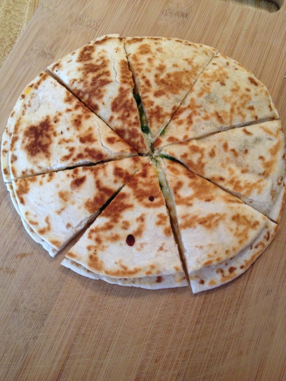 Remove from skillet and slice