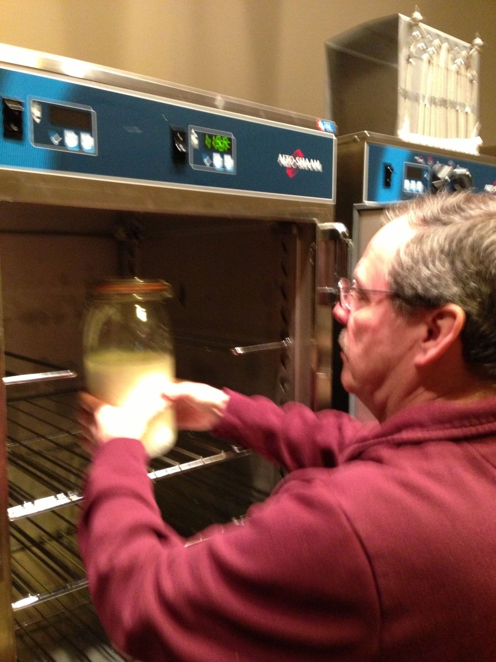 Remove from the 115F (46C) cabinet.