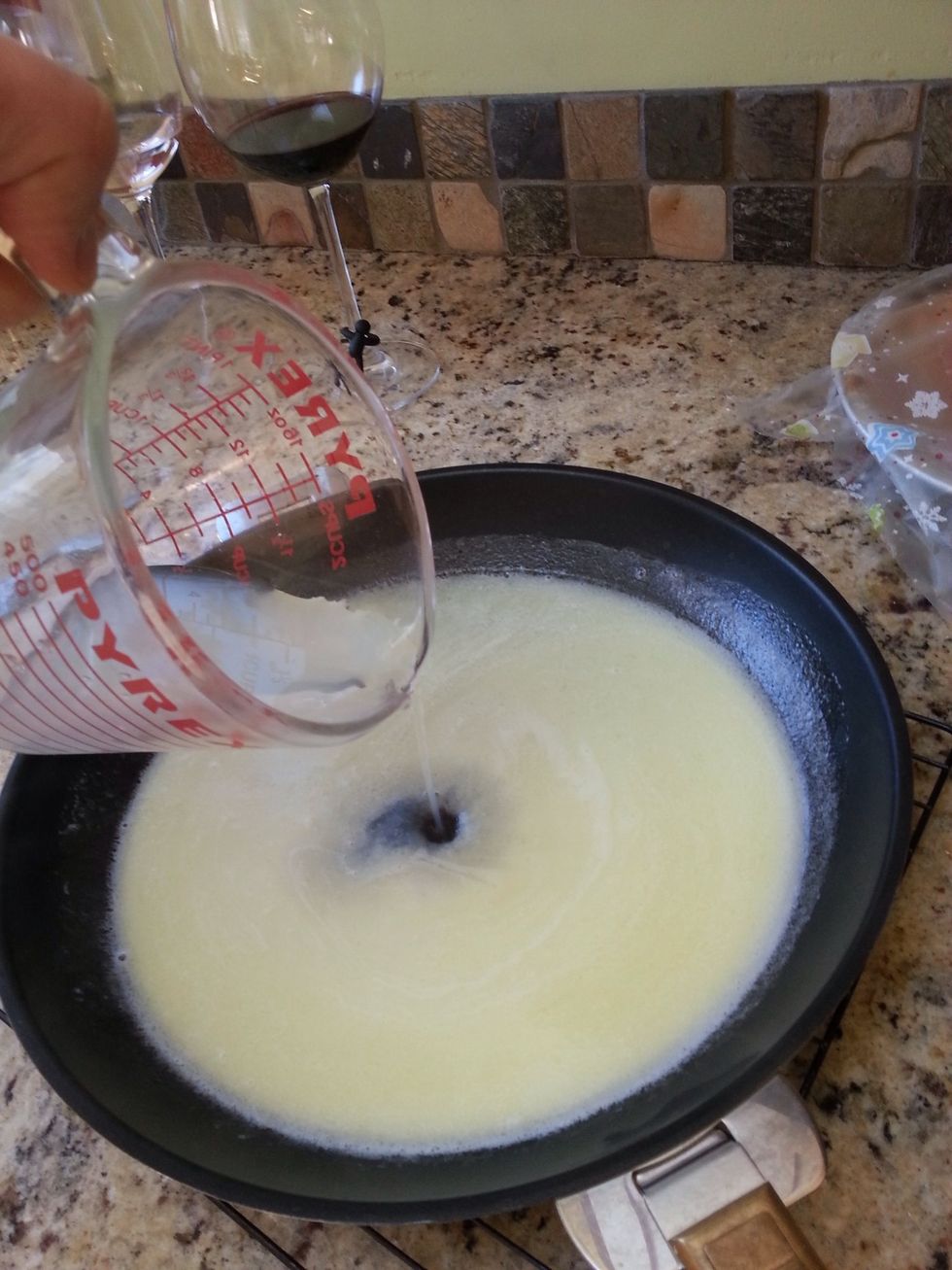 Remove from the heat and add water