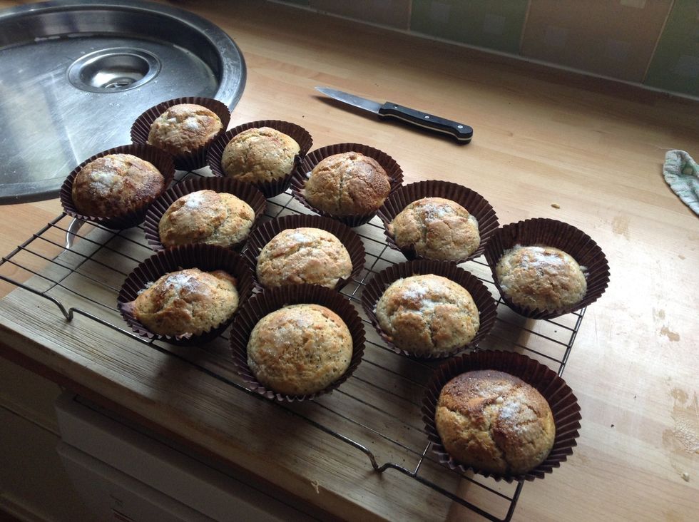 Remove from the oven and leave to cool if you can without eating one :)