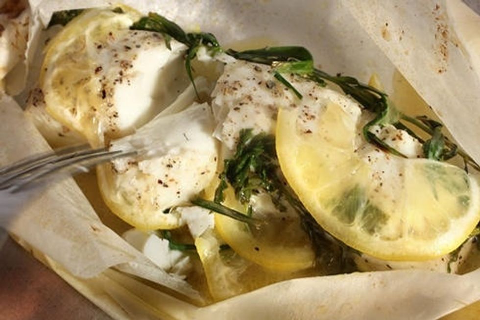 Remove from the oven and serve! Rip open the paper and enjoy! The fish is moist and juicy, bathed in flavors and textures. It's healthy too!