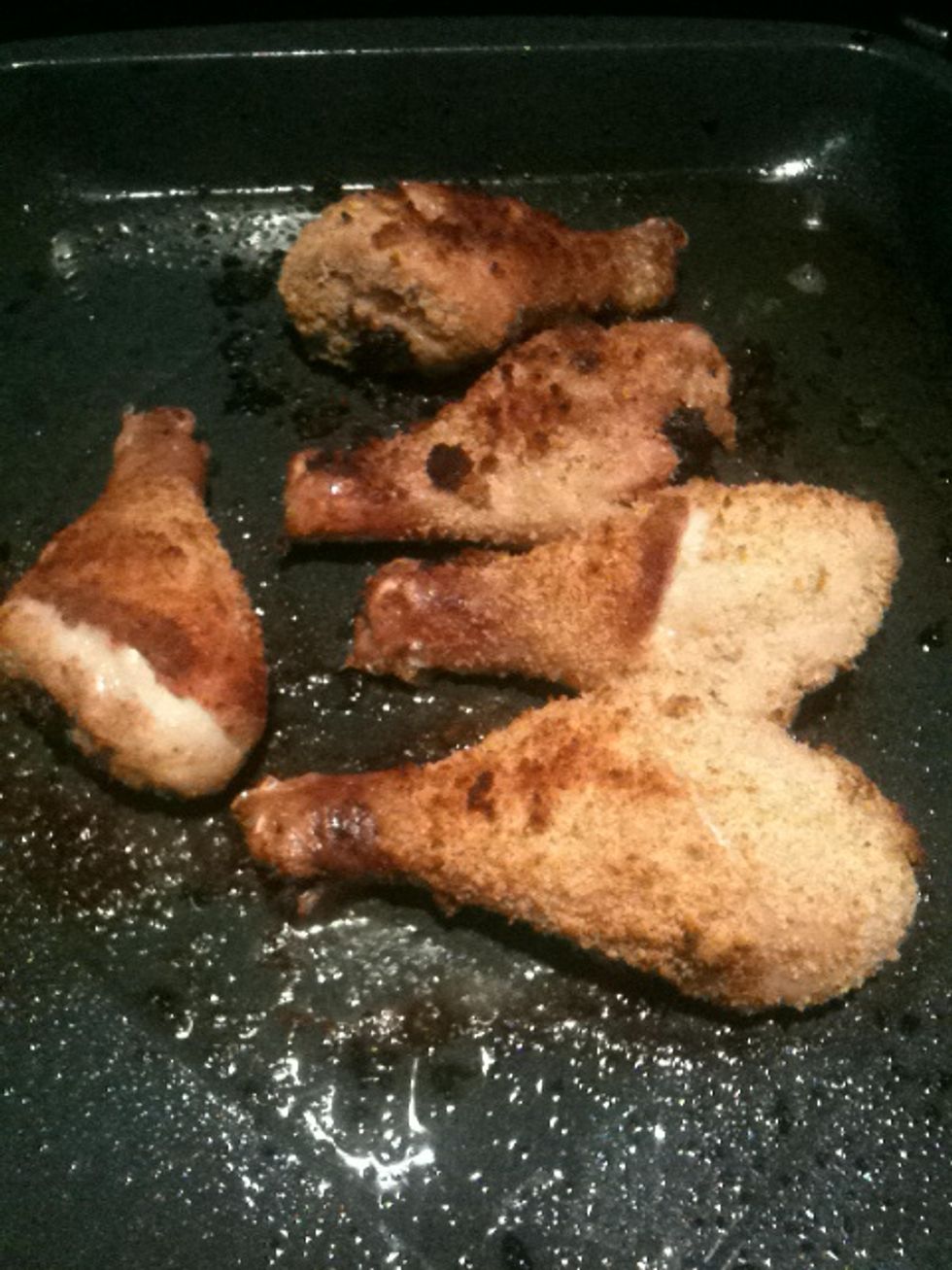 Remove from the oven. They should have a golden brown color.