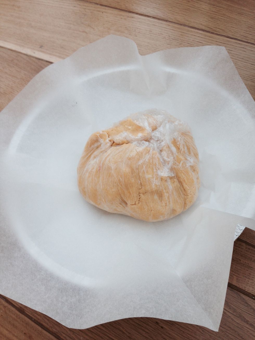 Remove it from the fridge lay the sweet pastry in an oven tin