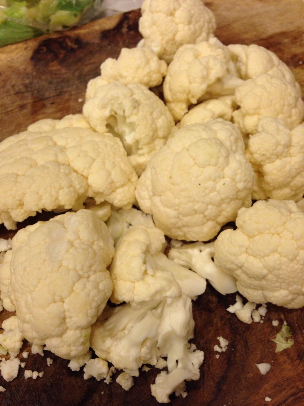 Remove leaves and separate florets