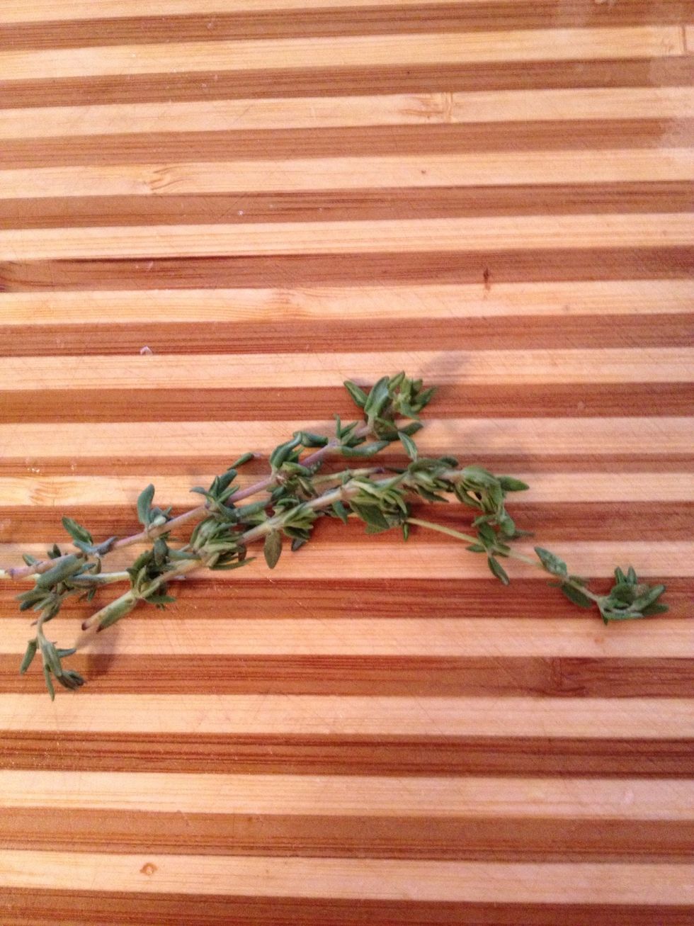 Remove leaves from sprigs