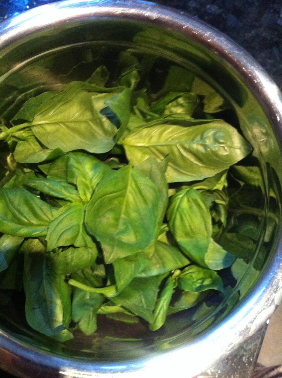 Remove leaves from the stalk put in a bowl or into blender