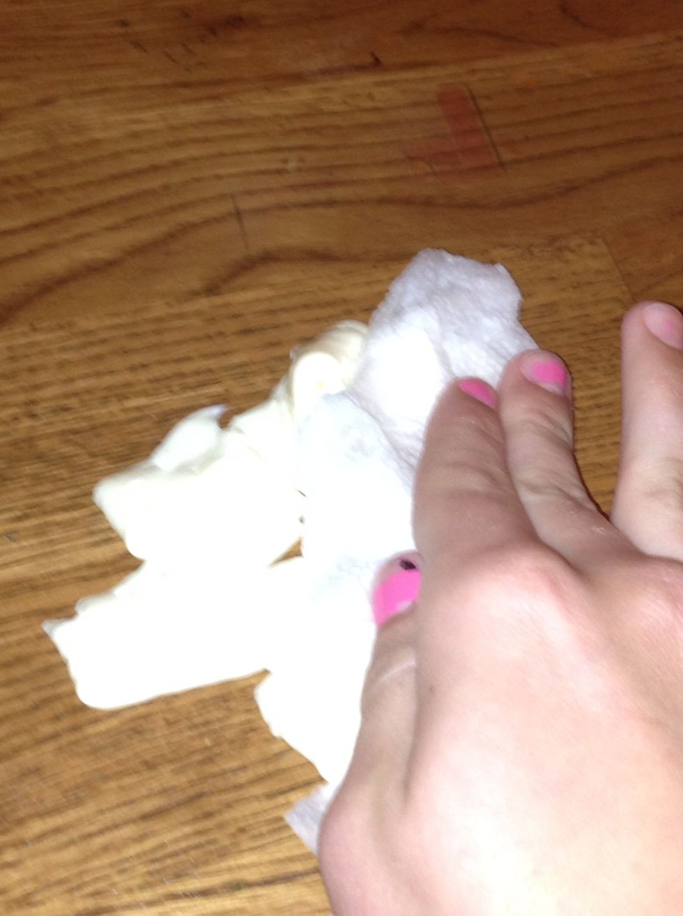 Remove mayonnaise, carefully, with a damp paper towel