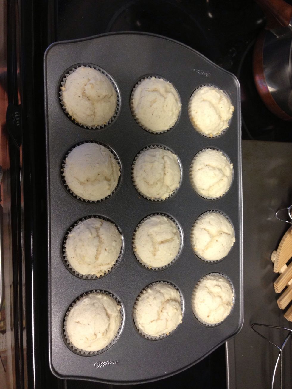Remove muffins from pan and set aside.