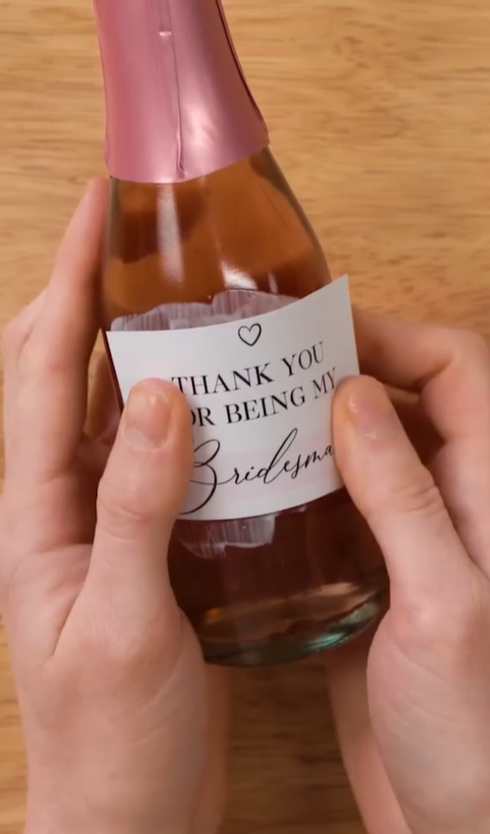 Remove original label. Apply paper printed label with Matte Mod Podge