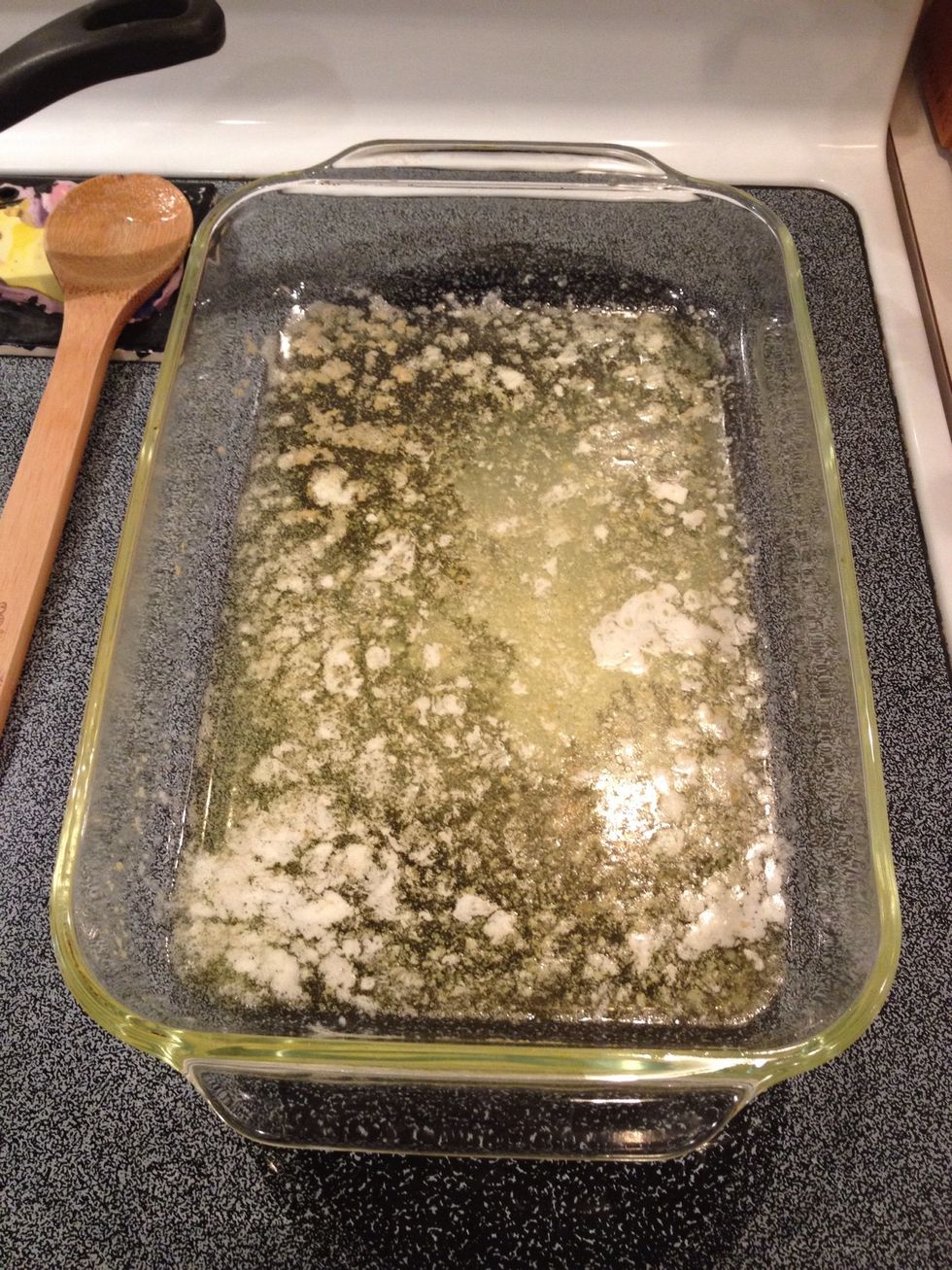 Remove pan from oven when butter is melted.