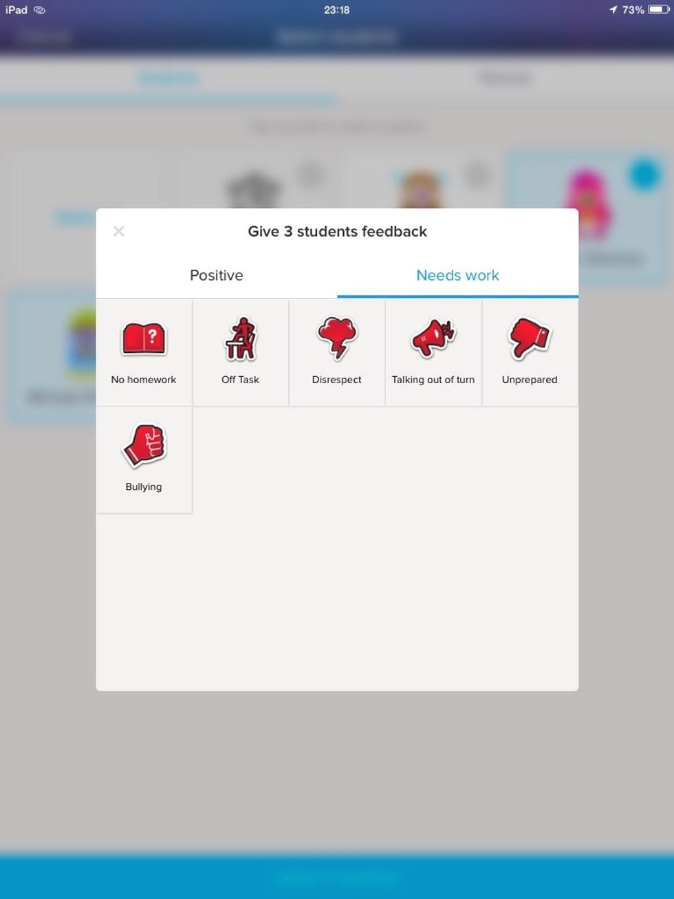 Remove points by selecting negative behaviours