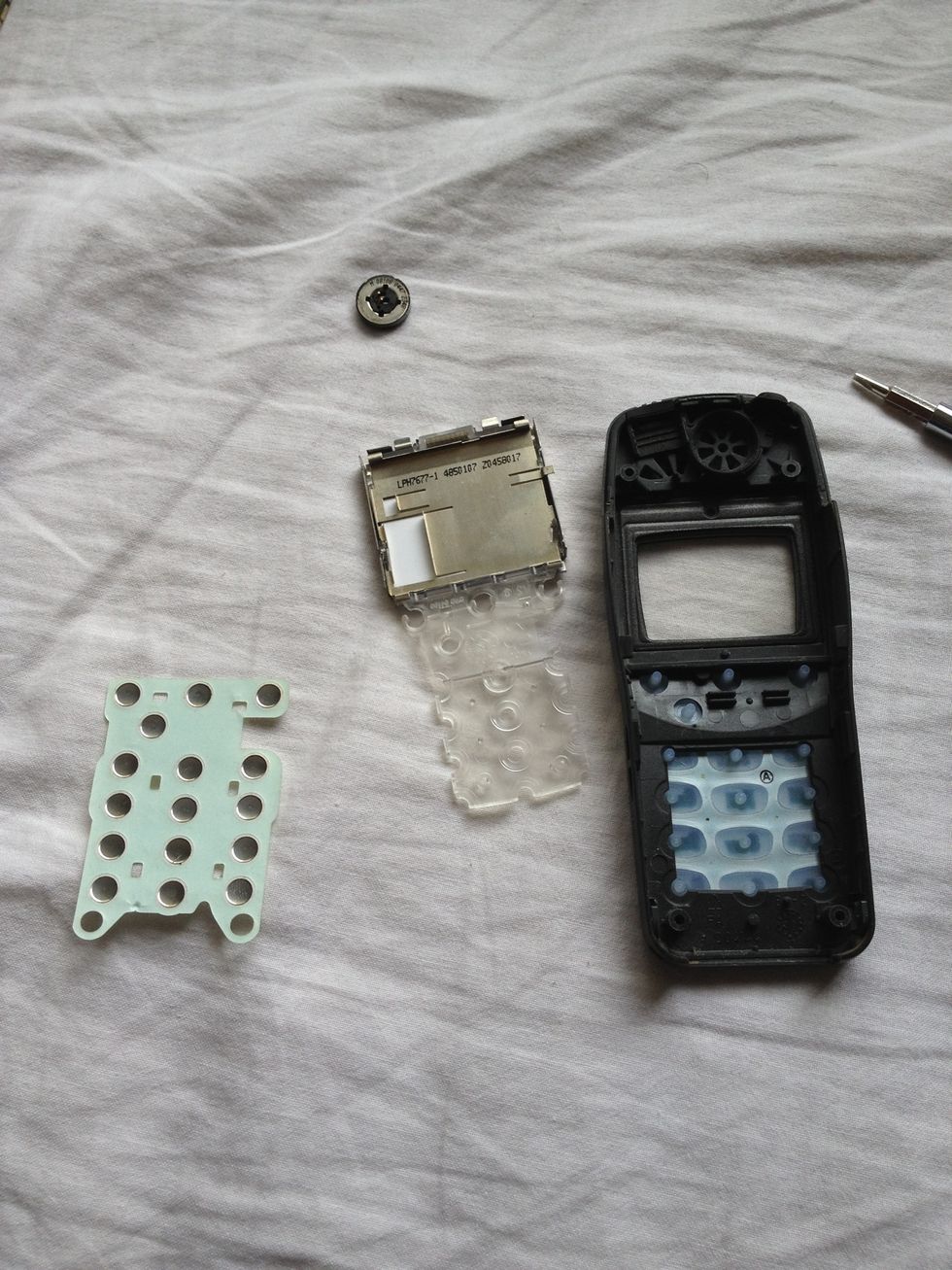 Remove screen, speaker and button pad.