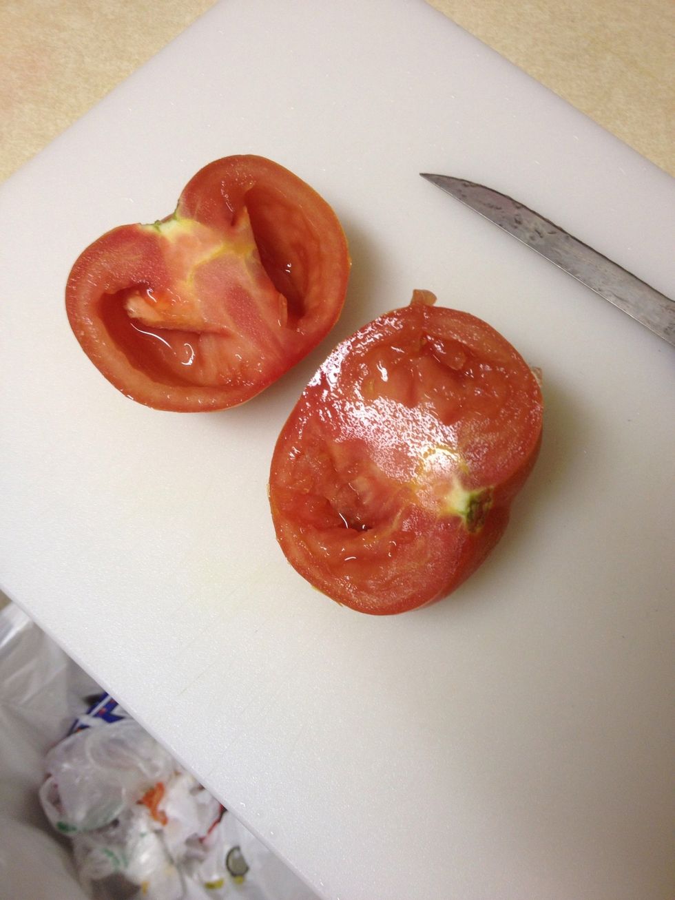 Remove seeds from your tomato.