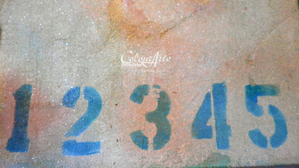 Remove stencil and see the crisp results achieved by applying the color with a makeup sponge.