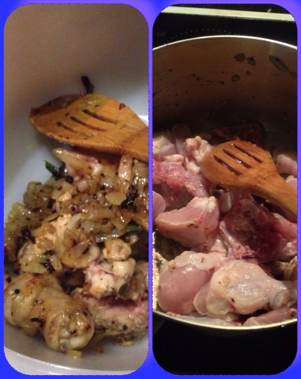 Remove the 1st lot of chicken and ad the rest and cook till brown