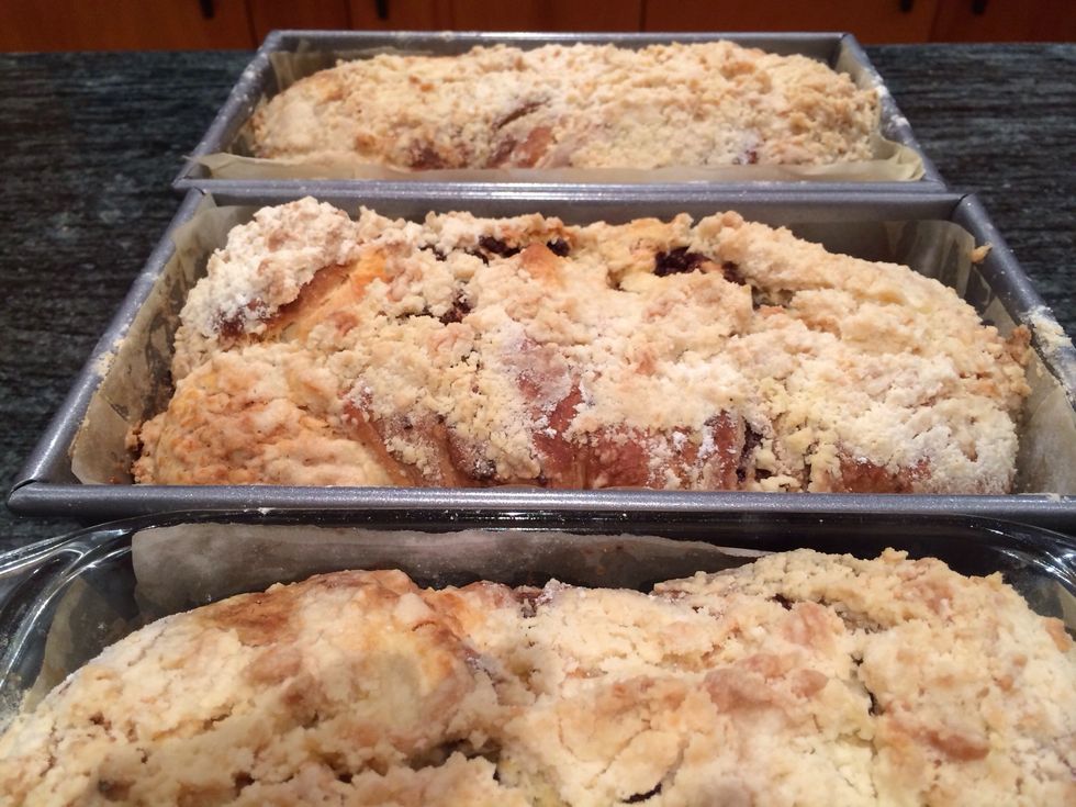 Remove the babka's from the oven once they have a nice golden brown appearance.