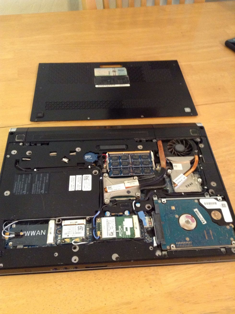 Remove the back of the laptop.