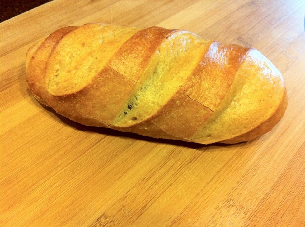 Remove the bread from the oven. Let it stand for at least 5 minutes.
