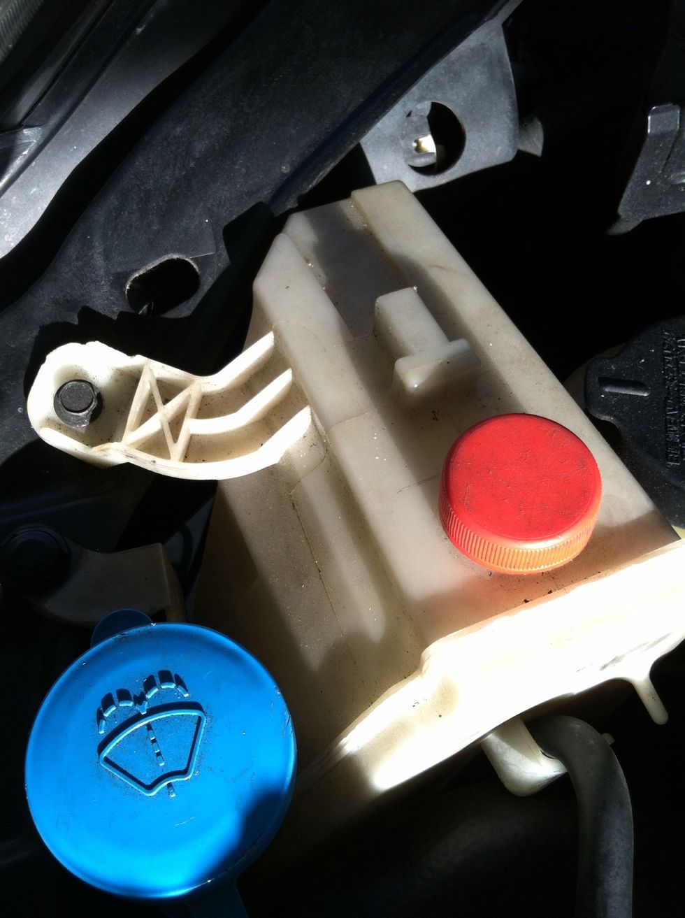 Remove the coolant container from the car.