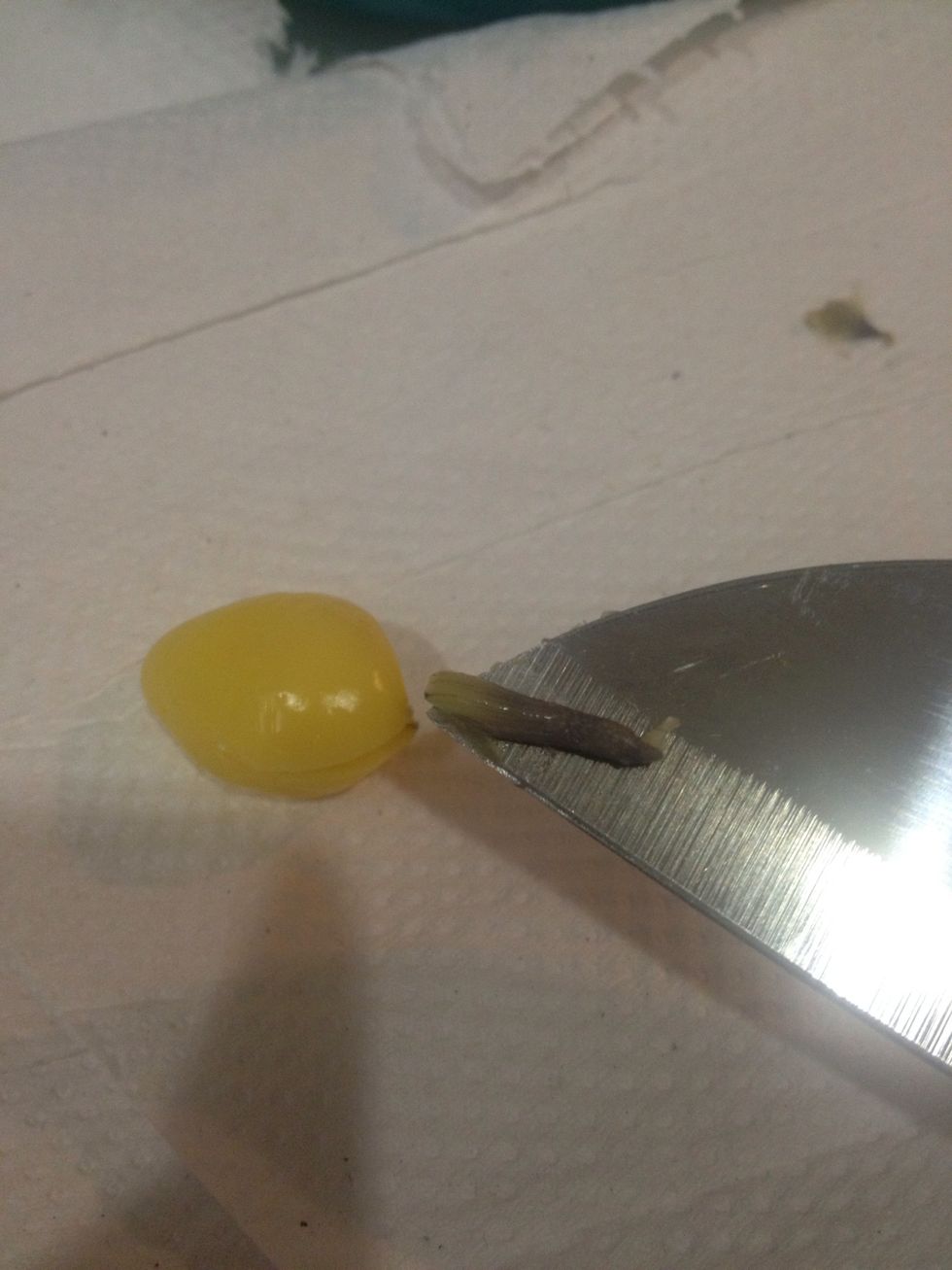 Remove the core and this is very important as the centre core is bitter and yucky! \ud83d\ude31