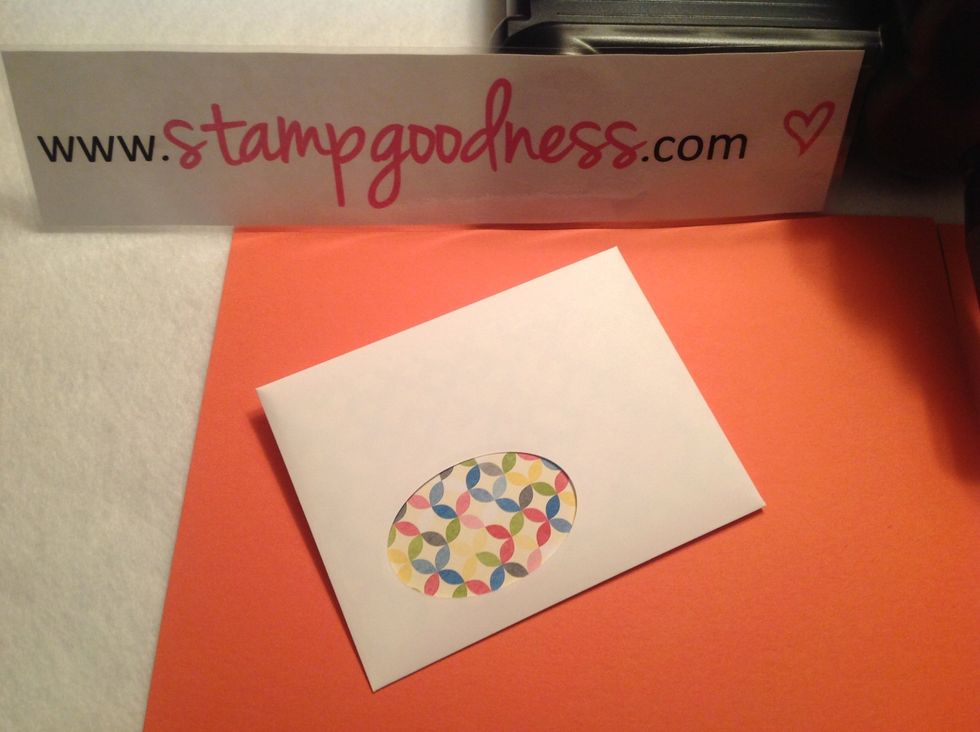 Remove the cuts from the envelope and insert your card. Note: you will cut through both sides of the envelope so be sure what you are looking at is attractive on both sides.