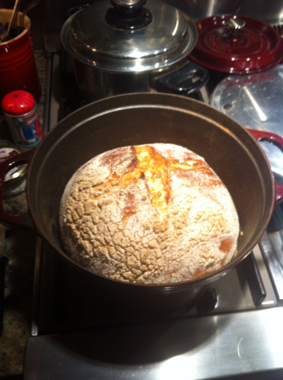 Remove the Dutch oven.