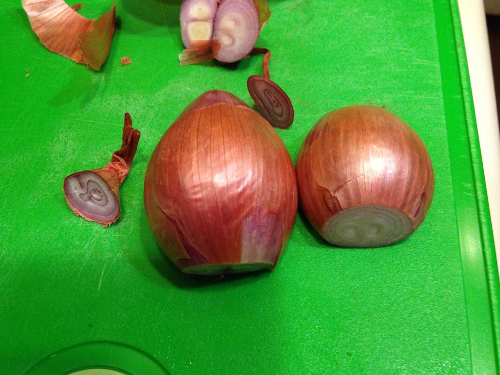 Remove the ends from the shallot and the skin.  Then mince the shallot.