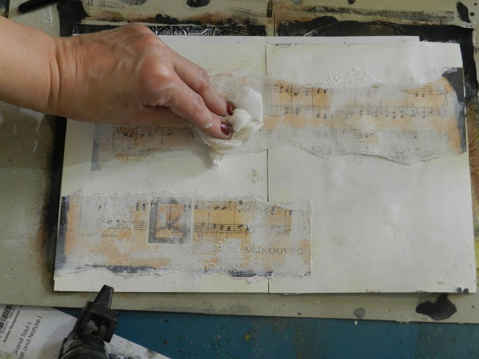 Remove the excess using  baby wipes.