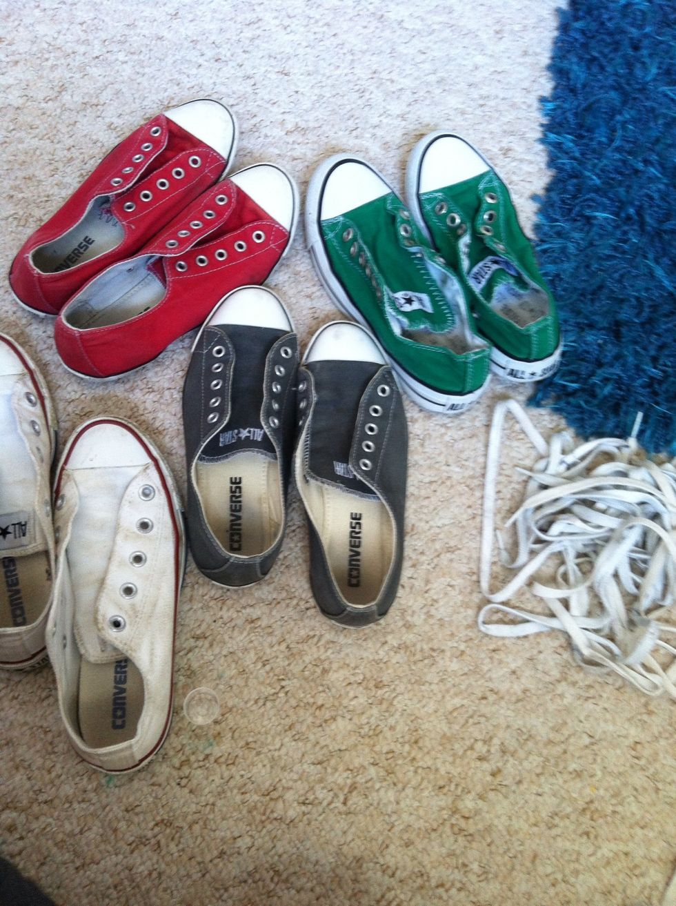 Remove the laces from your converse