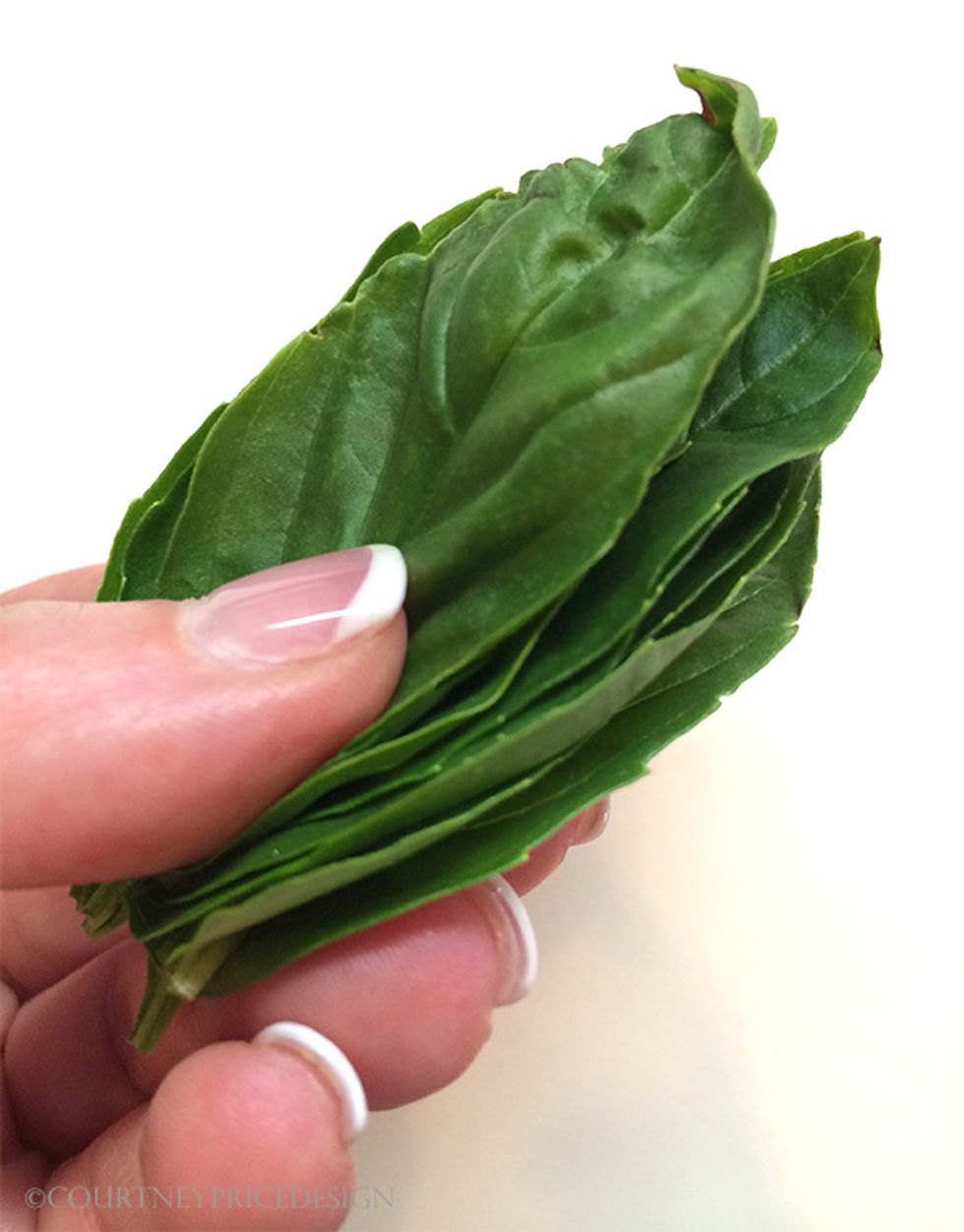 remove the leaves, stack them neatly...