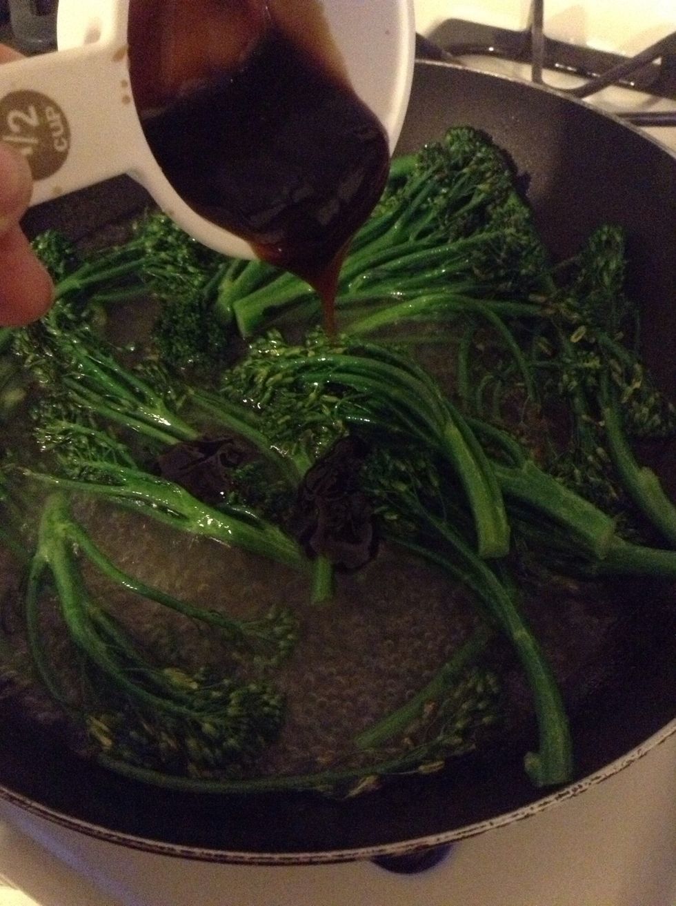 Remove the lid and add about 1/4 cup of the oyster sauce.