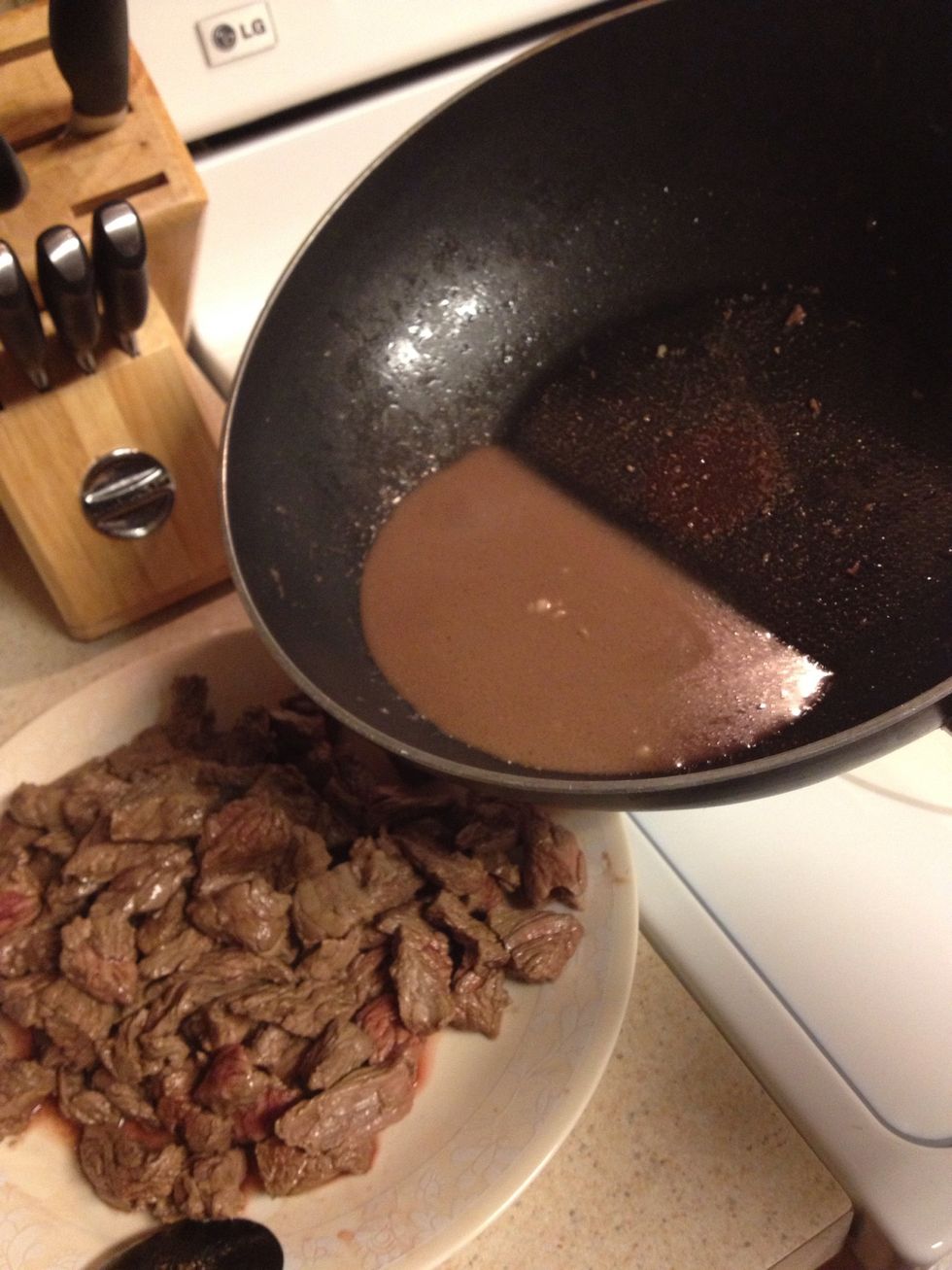 Remove the meat to a plate with the juice