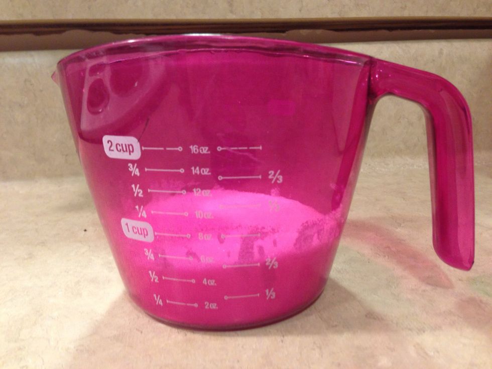 Remove the pan from heat and stir in a 2/3 cup of sugar
