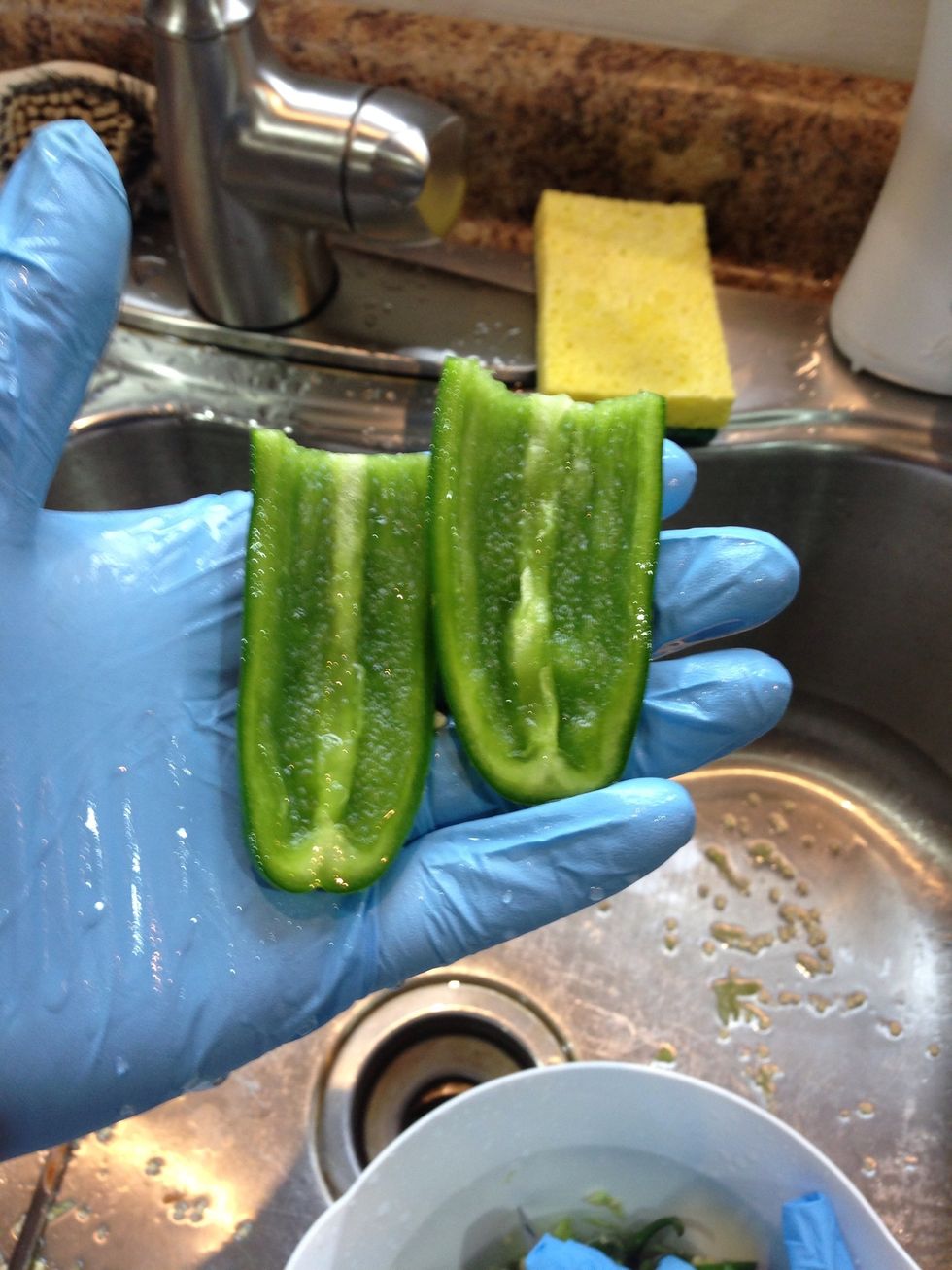 Remove the pith and seeds