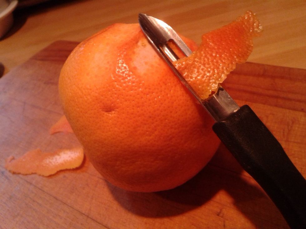 Remove the rind from the grapefruit and the lemon, avoiding the white pith.