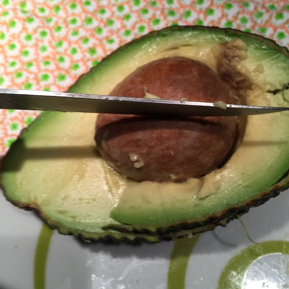 Remove the seed - a knife is helpful